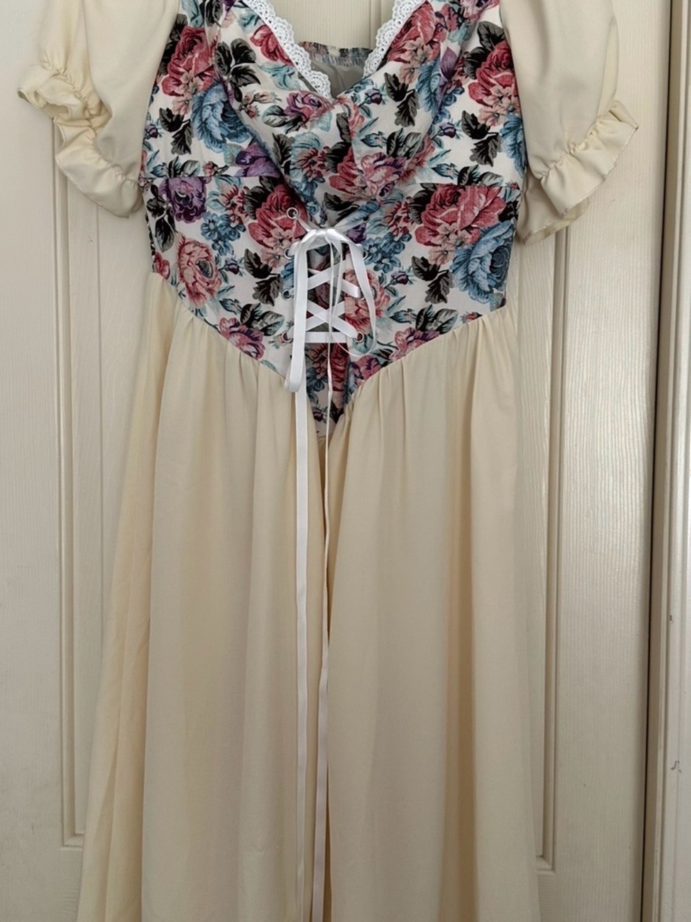 Cottagecore Floral Corset Puff Sleeve Midi Dress 2XL#prairie#coquette#plussize - Picture 2 of 8